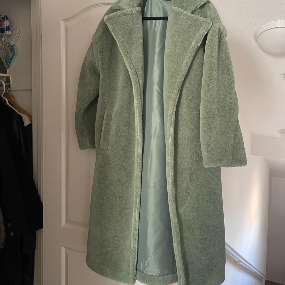 Forever 21 green fur coat